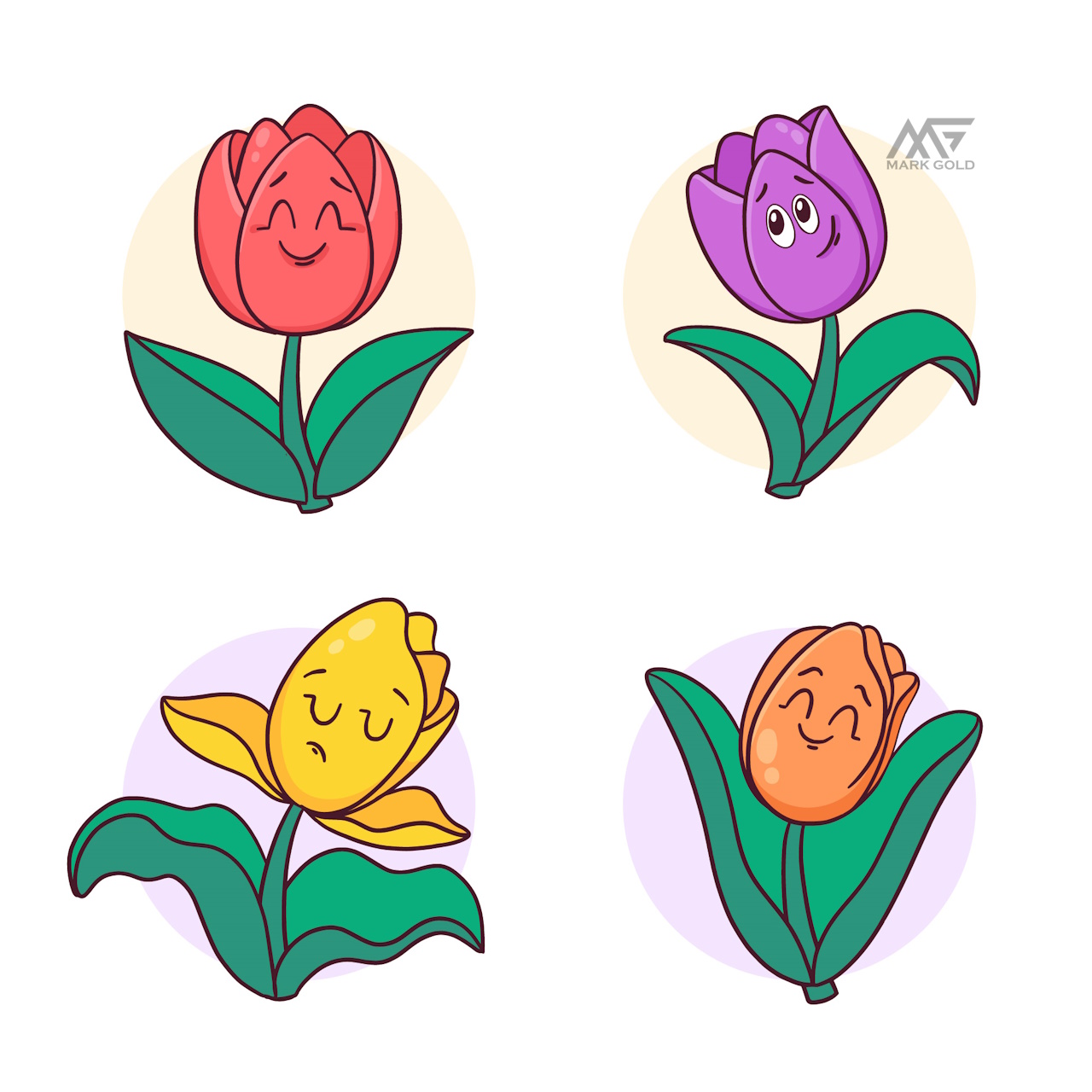 گل لاله نقاشی