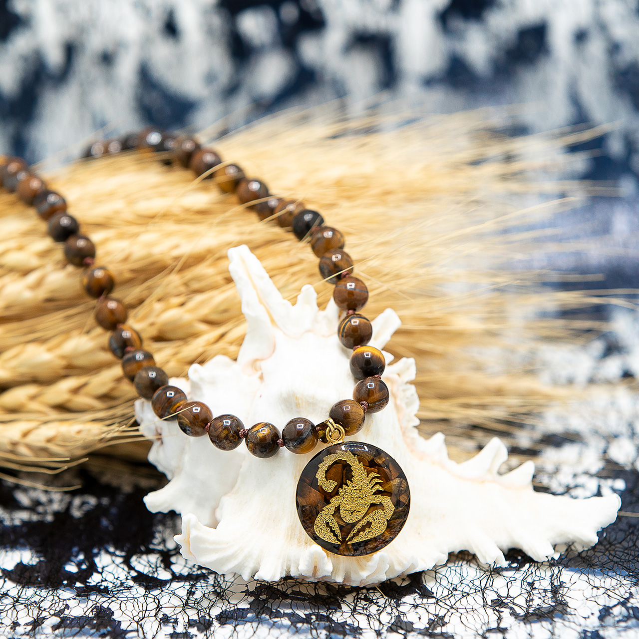 گردنبند دخترانه روکش طلا نماد ماه تولد آبان سری کلاسیک