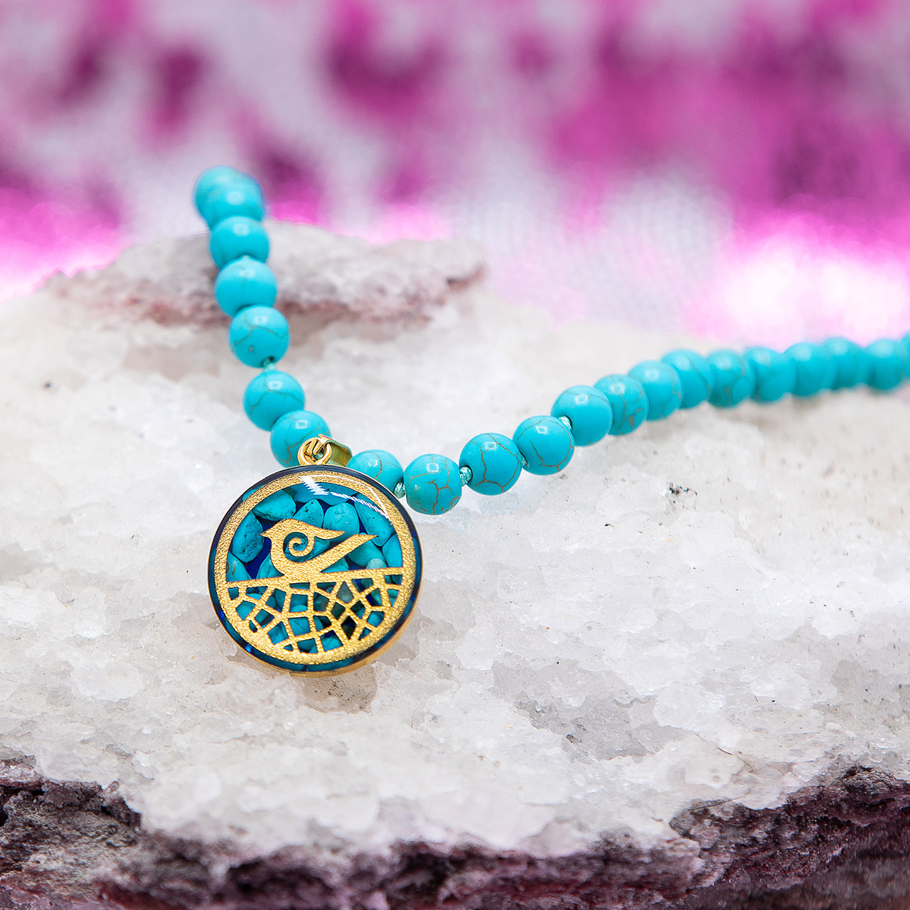 گردنبند مروارید فیروزهای