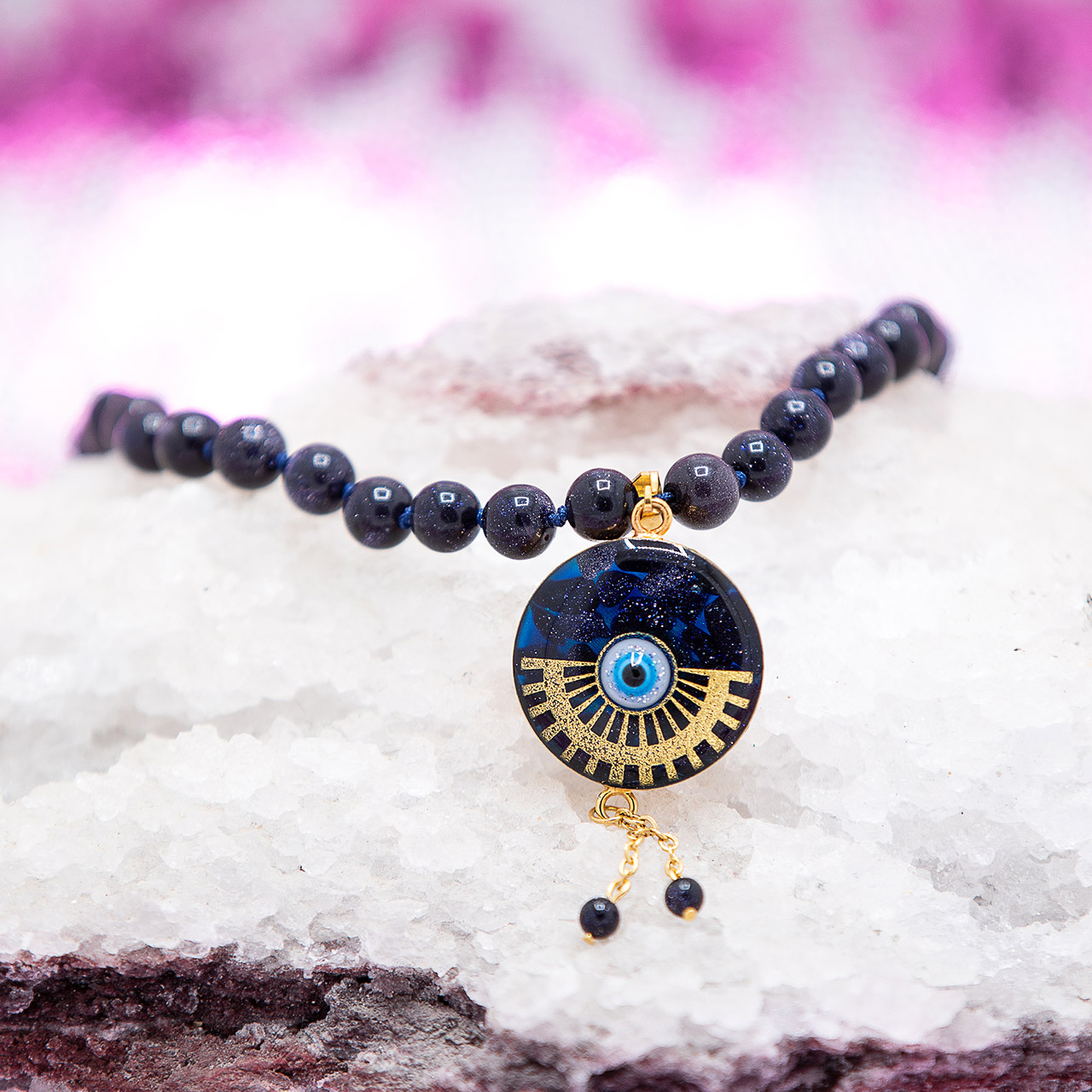 گردنبند دخترانه روکش طلا چشم نظر