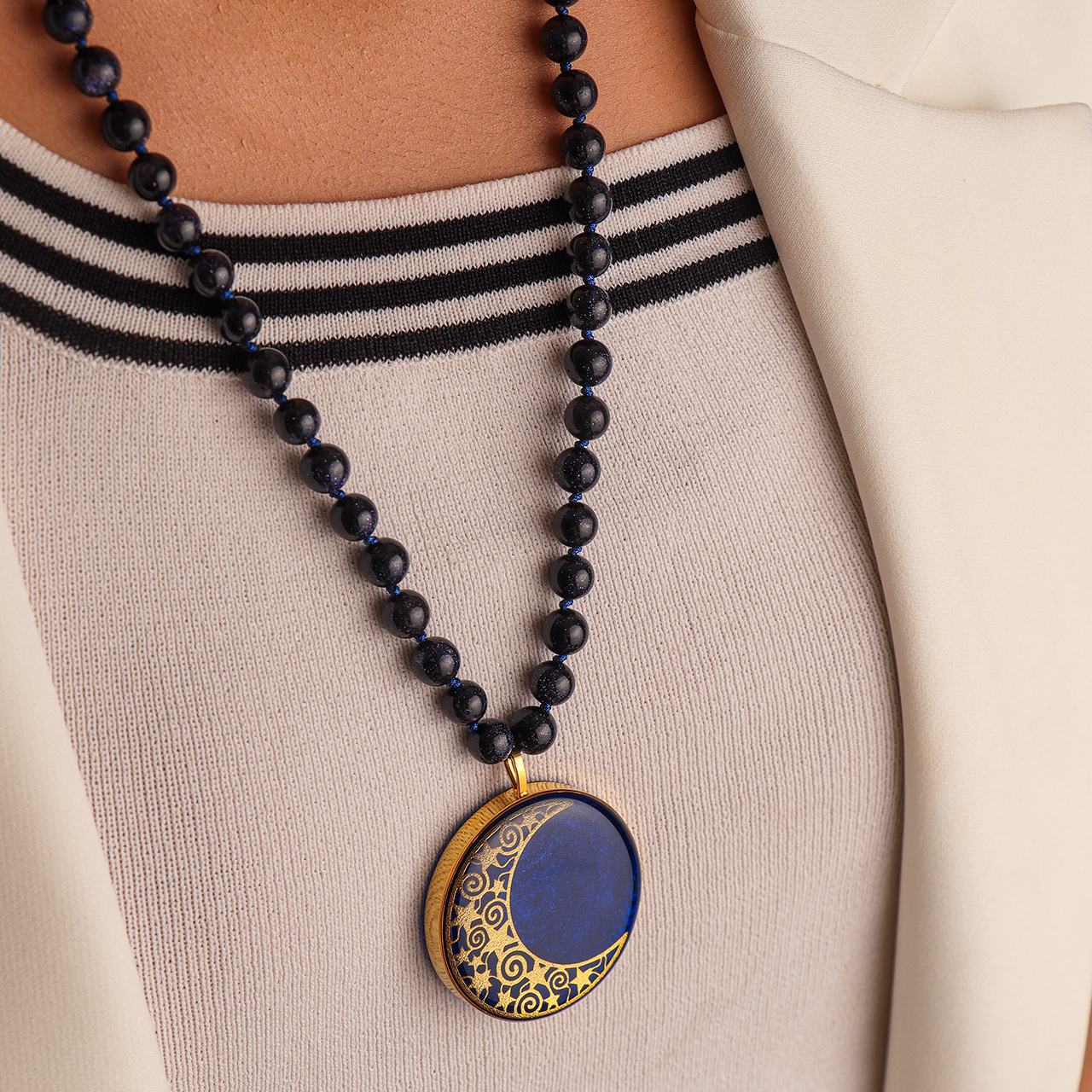 گردنبند دخترانه روکش طلا طرح ماهک