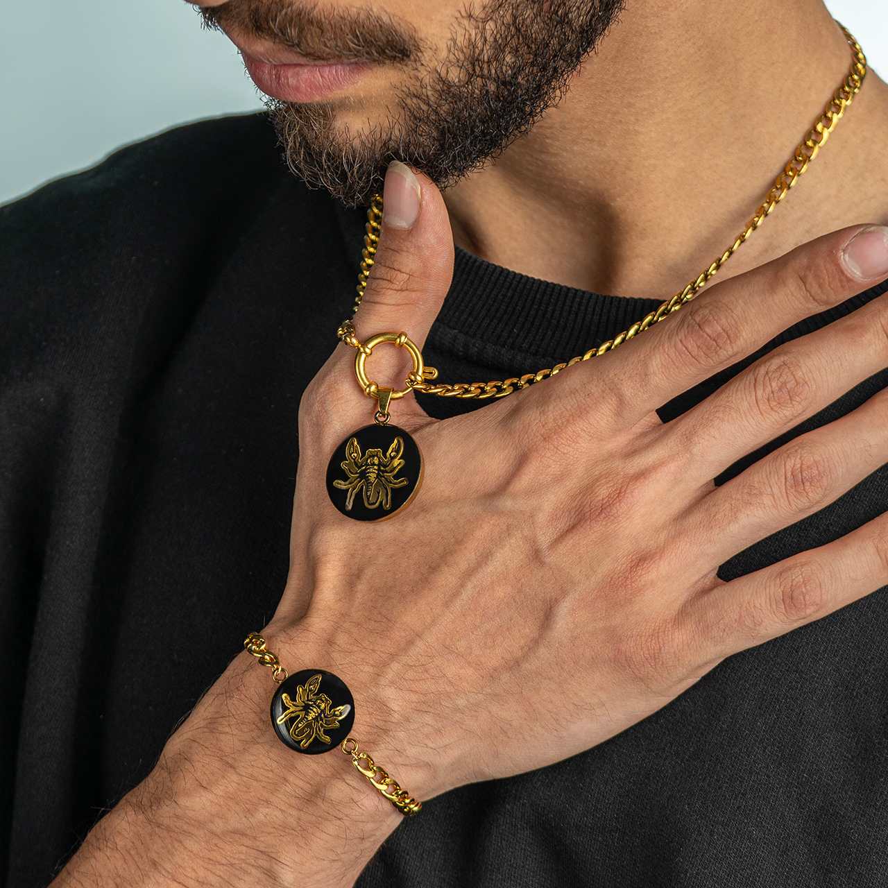 گردنبند روکش طلا ماه تولد آبان سری رویال