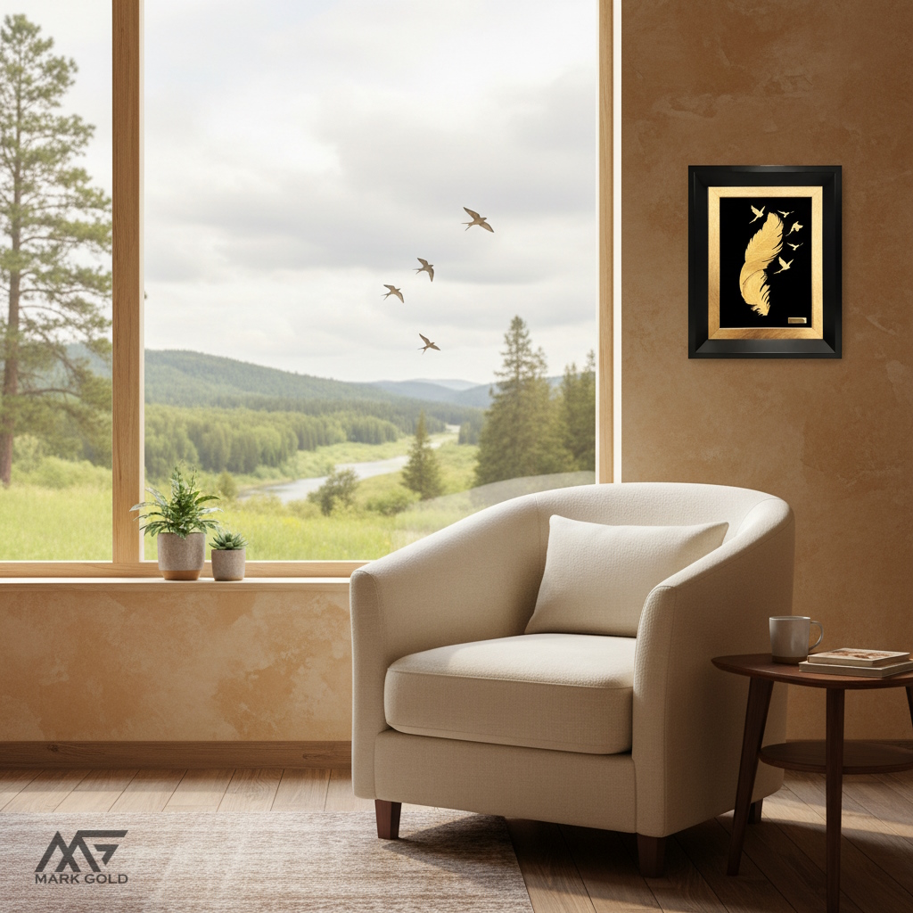 تابلو طلاکوب پر پرواز