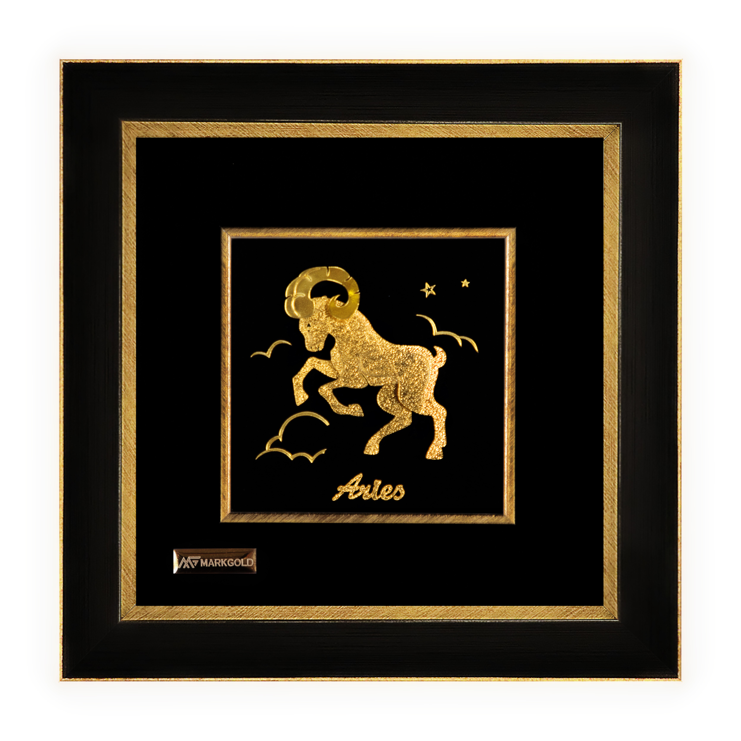 تابلو ورق طلا نماد ماه تولد فروردین سری کیهان