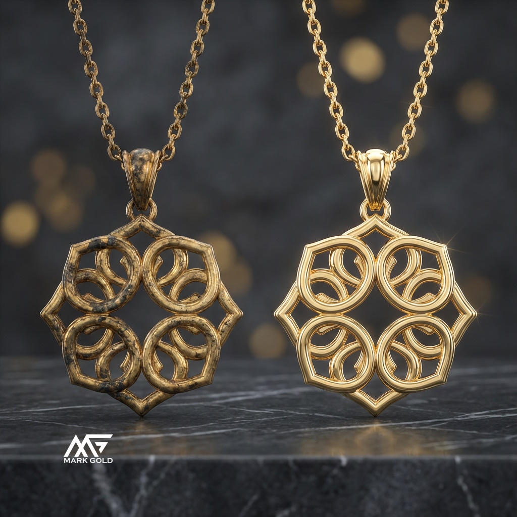 مقایسه طلای سیاه شده با طلای سالم