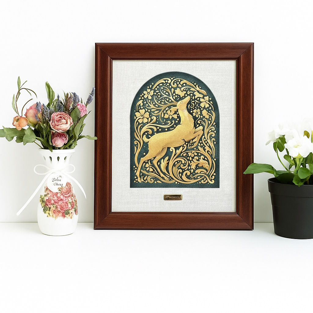 تابلو آهو ماک گلد