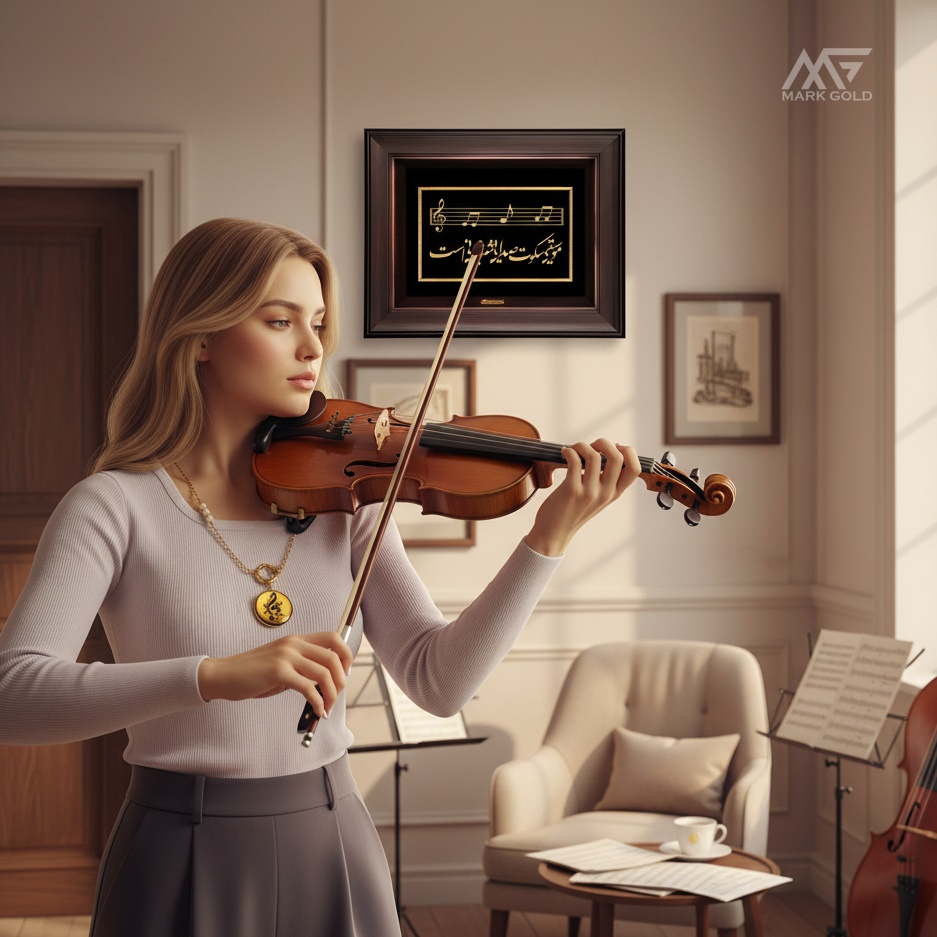 هدیه برای موزیسین های جوان ، تابلو و زیورآلات روکش طلا برای تشویق هنرمندان نوجوان