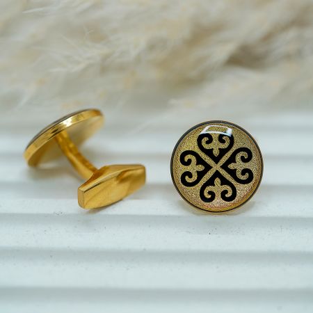 دکمه سردست روکش طلا طرح آراد