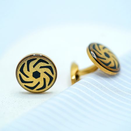 دکمه سردست روکش طلا طرح آریا