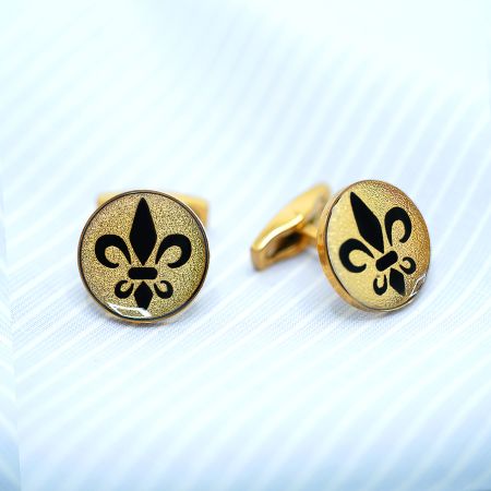 دکمه سردست روکش طلا طرح بردیا