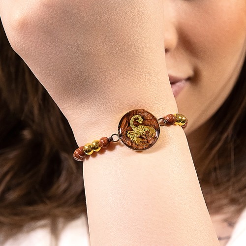 دستبند روکش طلا سری دیانا ماه تولد آبان