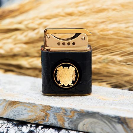 فندک چرم روکش طلا ماه تولد خرداد سری ونوس