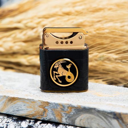 فندک چرم روکش طلا ماه تولد دی سری ونوس