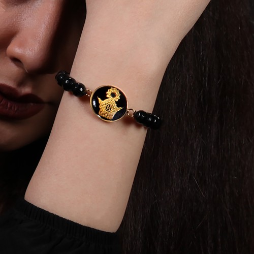 دستبند روکش طلا طرح تاج