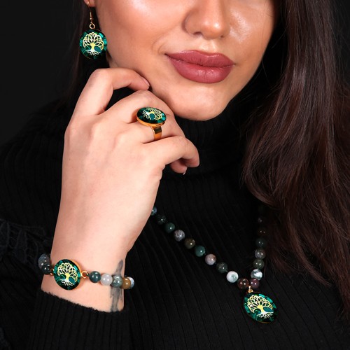 گردنبند دخترانه روکش طلا طرح درخت زندگی