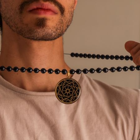 گردنبند روکش طلا طرح هیچ گرد