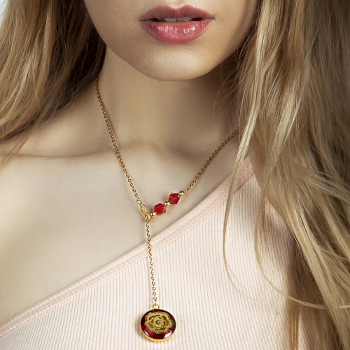 گردنبند دخترانه روکش طلا رز مینیمال