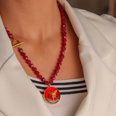  گردنبند دخترانه روکش طلا طرح فرشته