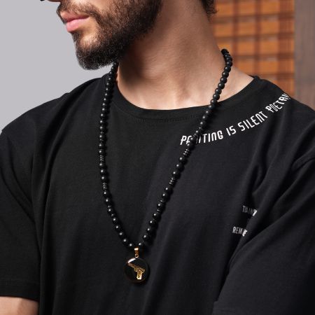 گردنبند روکش طلا طرح گان 