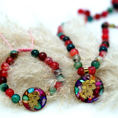 گردنبند دخترانه روکش طلا طرح یونیکورن