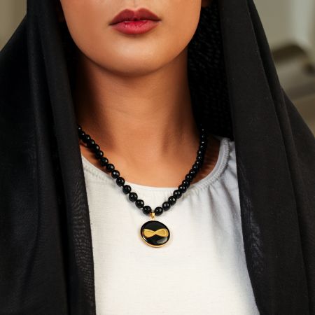 گردنبند روکش طلا طرح بی نهایت 