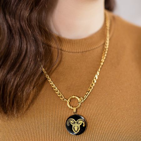 گردنبند دخترانه روکش طلا ماه تولد فروردین سری رویال