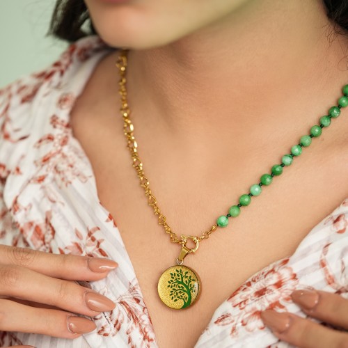 گردنبند روکش طلا طرح درخت زندگی(Tree of Life)