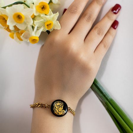 دستبند روکش طلا ماه تولد شهریور سری رویال