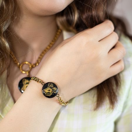 دستبند روکش طلا ماه تولد دی سری رویال