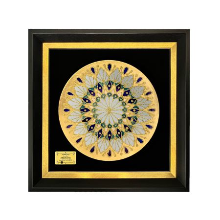 تابلو بشقاب ورق طلا سری ماهک طرح 19