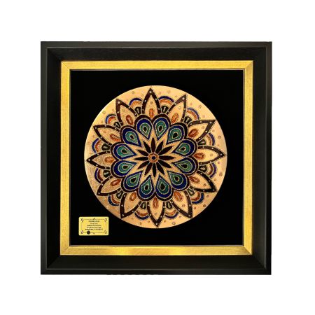 تابلو بشقاب ورق طلا سری ماهک طرح 20