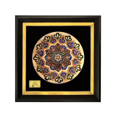 تابلو بشقاب ورق طلا سری ماهک طرح 21