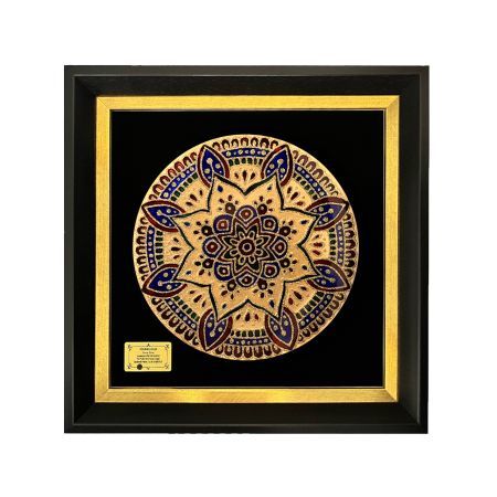 تابلو بشقاب ورق طلا سری ماهک طرح 23