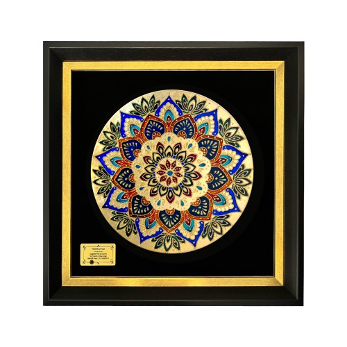 تابلو بشقاب ورق طلا سری روجا طرح 15 