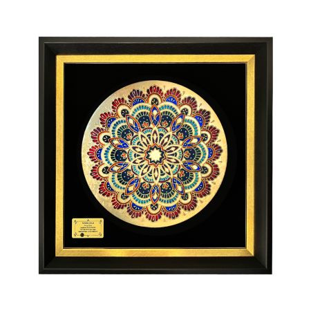 تابلو بشقاب ورق طلا سری روجا طرح 18