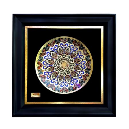 تابلو بشقاب ورق طلا سری شاهان طرح 11