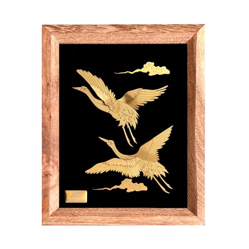 تابلو روکش طلا طرح  لک لک ها سری بامبو