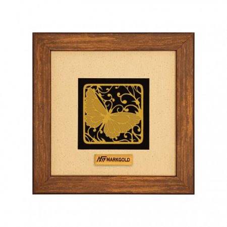 تابلو روکش طلا طرح پروانه