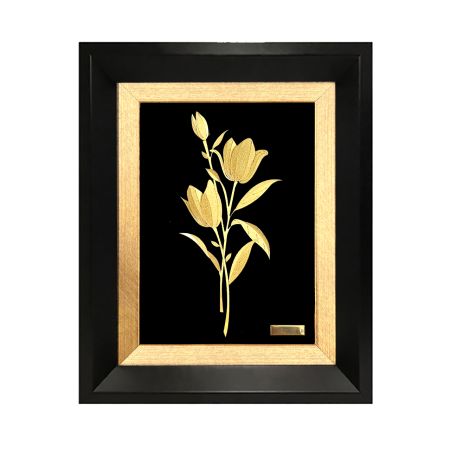 تابلو روکش طلا طرح گل لاله