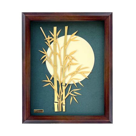 تابلو روکش طلا طرح بامبو