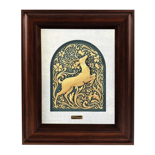 تابلو روکش طلا طرح غزال