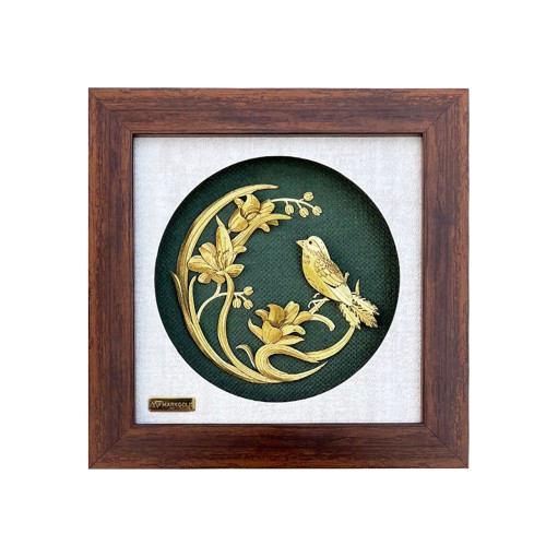 تابلو روکش طلا طرح چکاوک