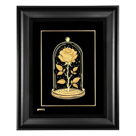 تابلو روکش طلا طرح گل سرخ