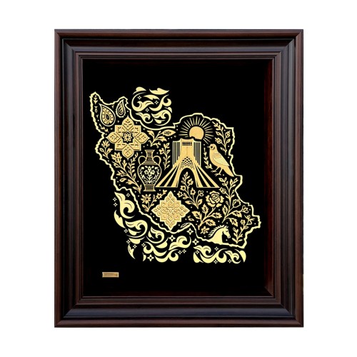 تابلو روکش طلا طرح ایران زیبا