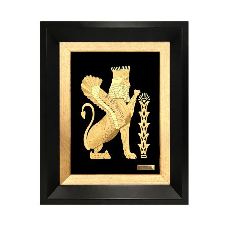 تابلو روکش طلا طرح شیر بالدار (شیردال)