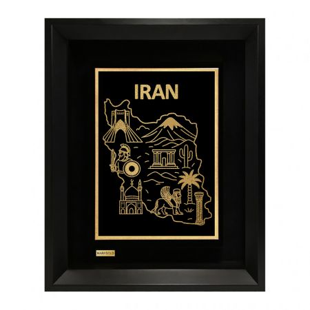 تابلو روکش طلا طرح ایران 