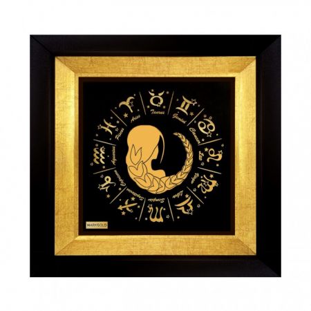 تابلو ورق طلا نماد ماه تولد شهریور سه بعدی