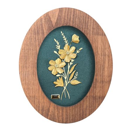 تابلو روکش طلا طرح بنفشه سری زمرد 