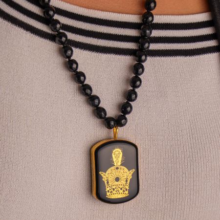 گردنبند مردانه روکش طلا طرح تاج 1