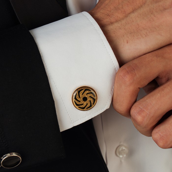 دکمه سردست روکش طلا طرح آریا